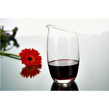 Clear Thick Glass Slanted Wine Decanter.